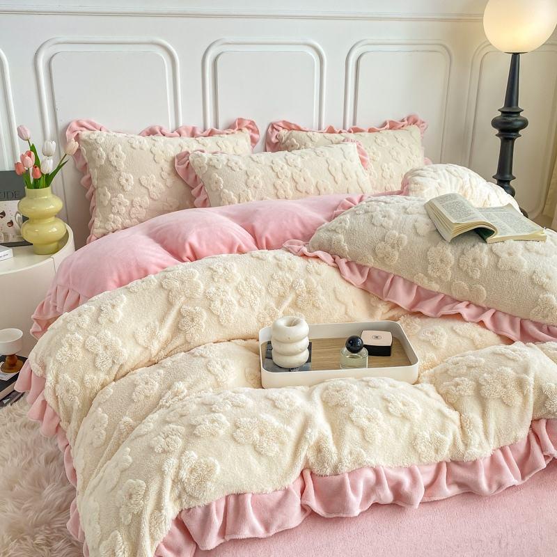 Vỏ Gối Chăn Và Ga Giường Nhồi Bông Nhung coral Hai Mặt Dày Giữ Ấm Mùa Đông 2023 ne