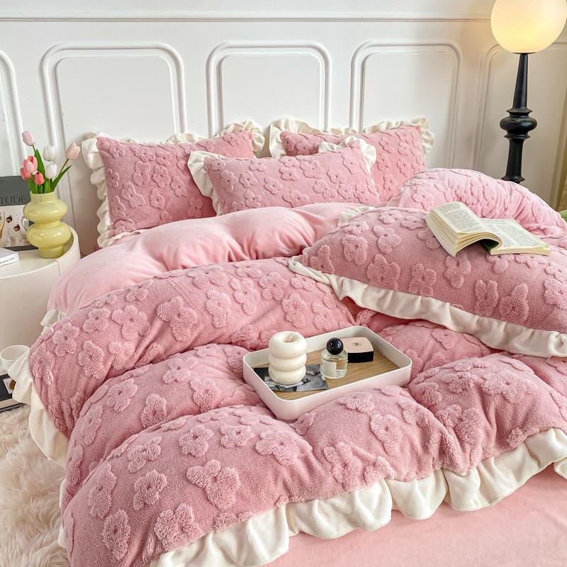 Vỏ Gối Chăn Và Ga Giường Nhồi Bông Nhung coral Hai Mặt Dày Giữ Ấm Mùa Đông 2023 ne