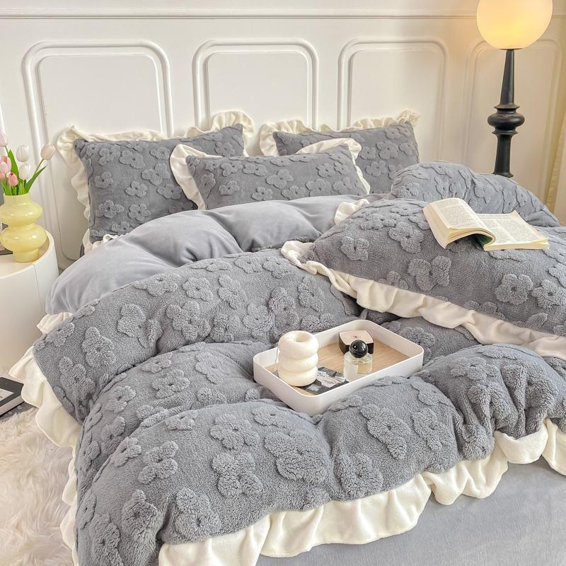 Vỏ Gối Chăn Và Ga Giường Nhồi Bông Nhung coral Hai Mặt Dày Giữ Ấm Mùa Đông 2023 ne