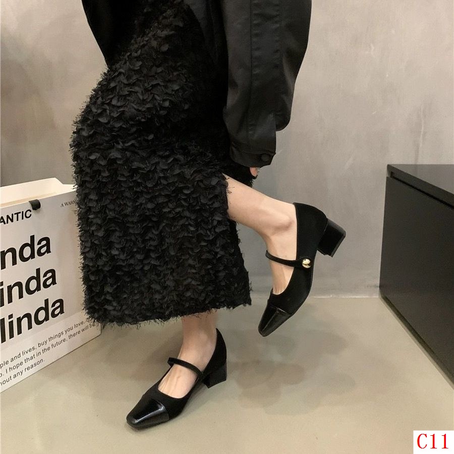 Giày Búp Bê Gót Vừa Phong Cách retro Pháp 2023 Mới Cho Nữ