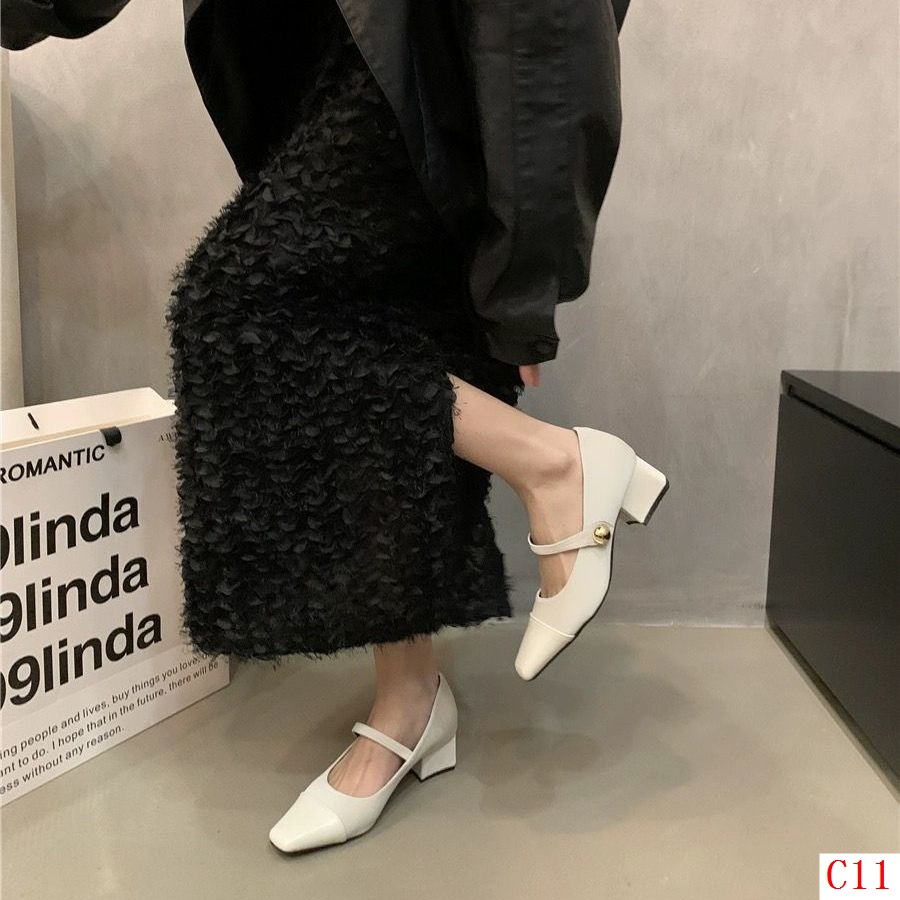 Giày Búp Bê Gót Vừa Phong Cách retro Pháp 2023 Mới Cho Nữ