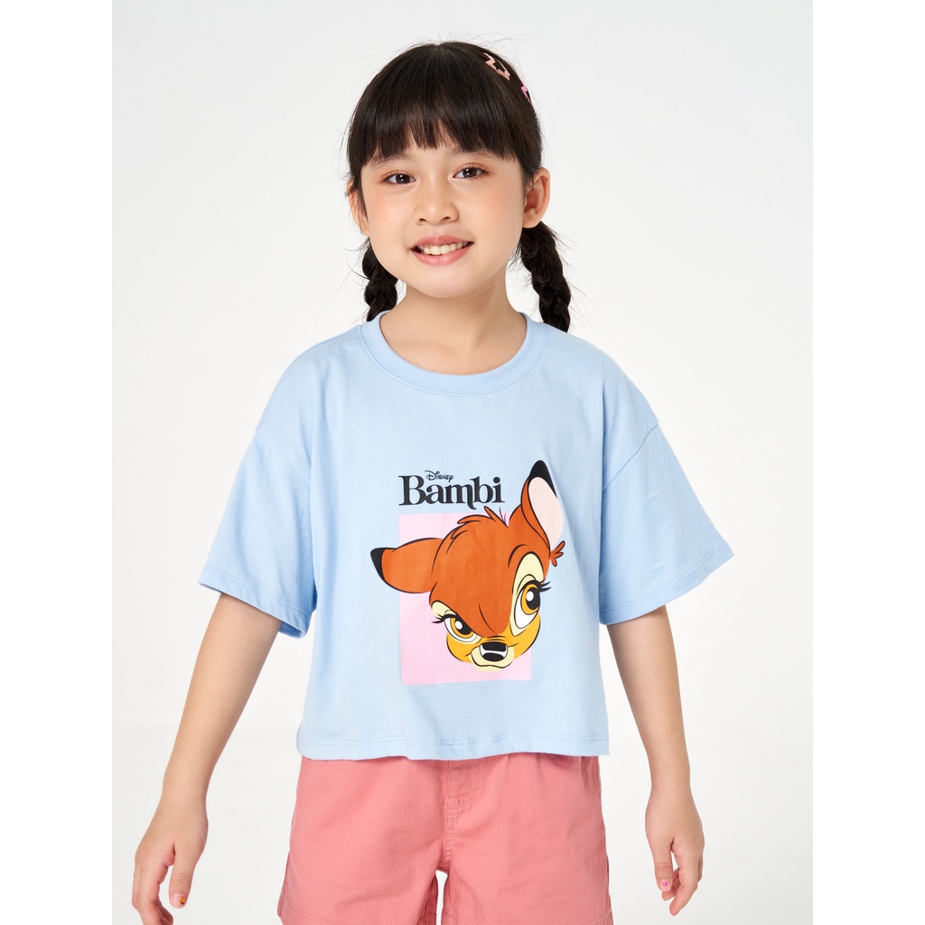 Áo phông bé gái CANIFA chất liệu 100% cotton in BAMBI 1TS23S008