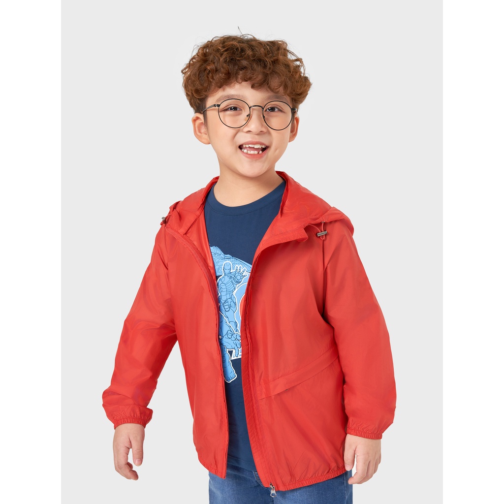Áo khoác gió bé trai CANIFA có mũ chất liêu polyester 2OT22W002