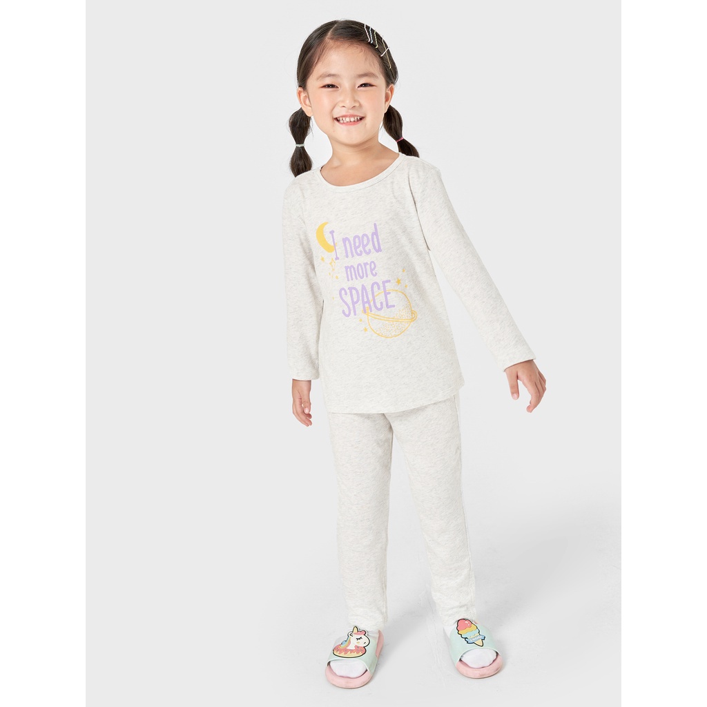 Bộ quần áo bé gái CANIFA dài tay 100% cotton cho mùa thu đông in hình dễ thương - 1LS21W020