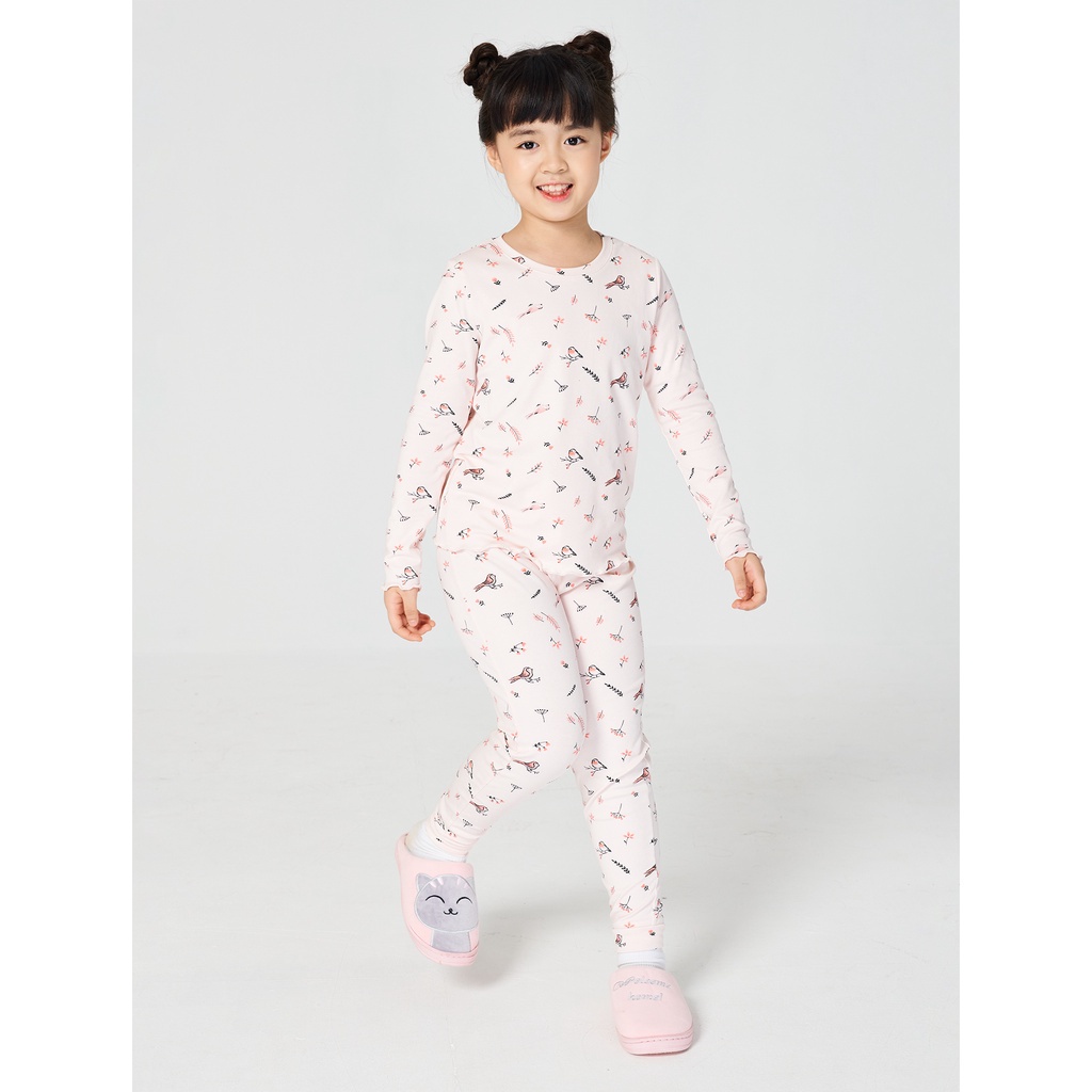 Bộ quần áo bé gái CANIFA dài tay 100% cotton cho mùa thu đông in hình dễ thương - 1LS21W020