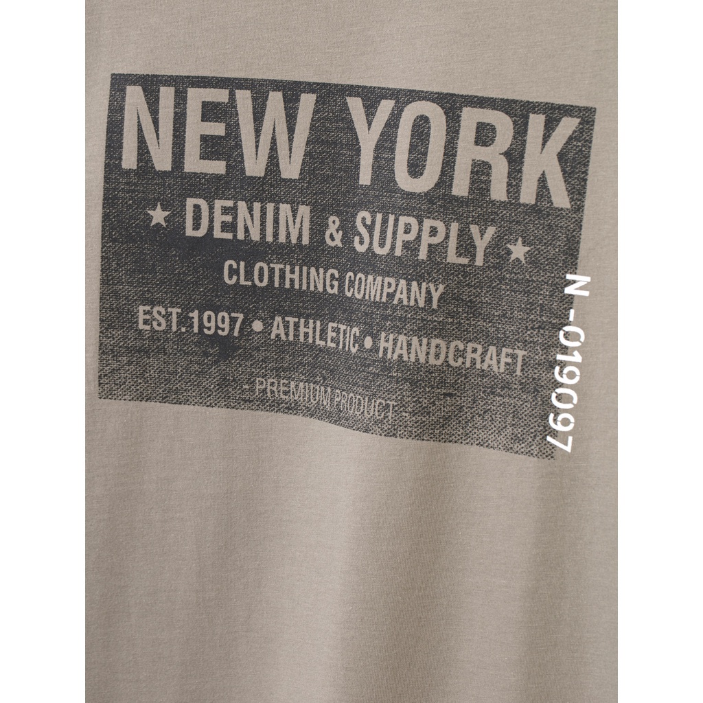 Áo phông nam CANIFA dài tay cổ tròn màu xám in chữ thời trang - 8TL21W006