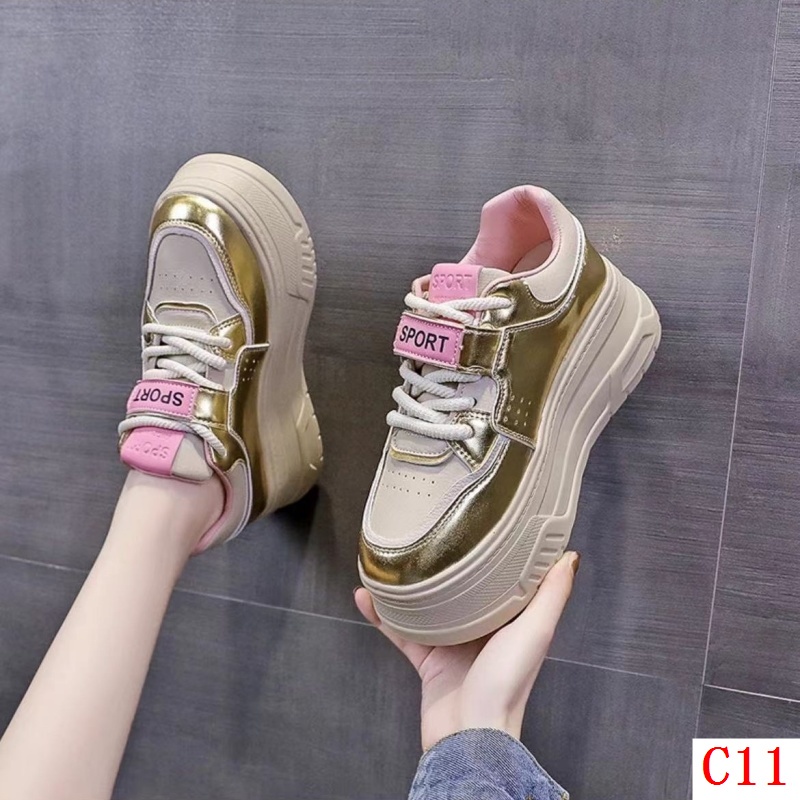 Giày Thể Thao Đế Dày 6cm Cổ Thấp Thời Trang Mùa Thu 2023 Phong Cách Châu Âu