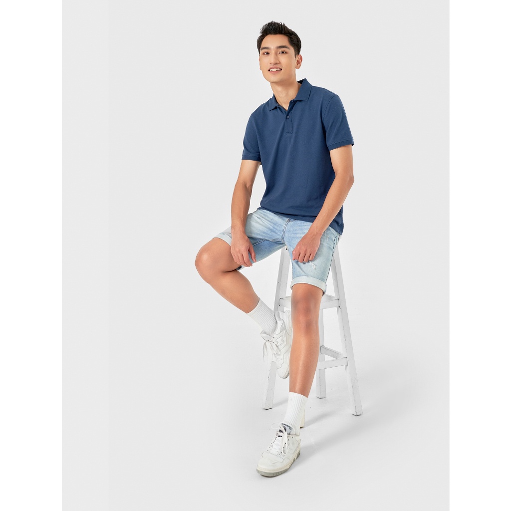 Áo polo nam CANIFA áo thun chất liệu lacoste cotton có cổ tay cộc 8TP22A003