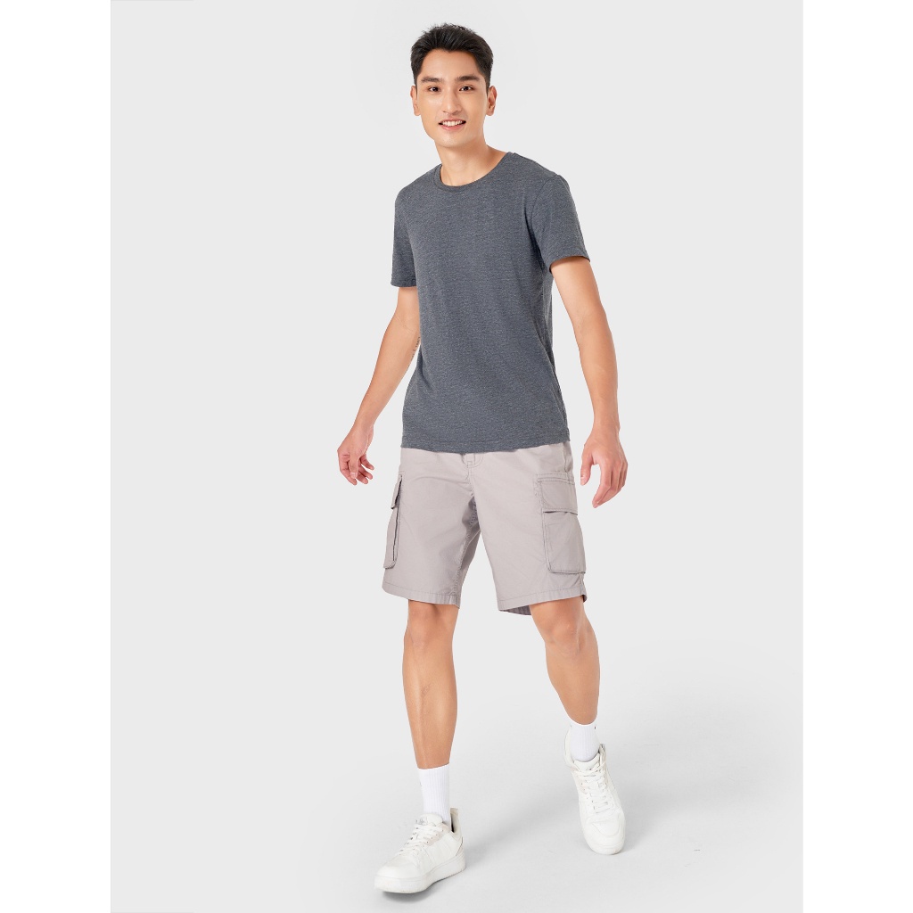 Áo phông nam CANIFA tay ngắn, cổ tròn, chất liệu cotton pha co giãn, thấm hút tốt, kiểu dáng basic thoải mái - 8TS22A001