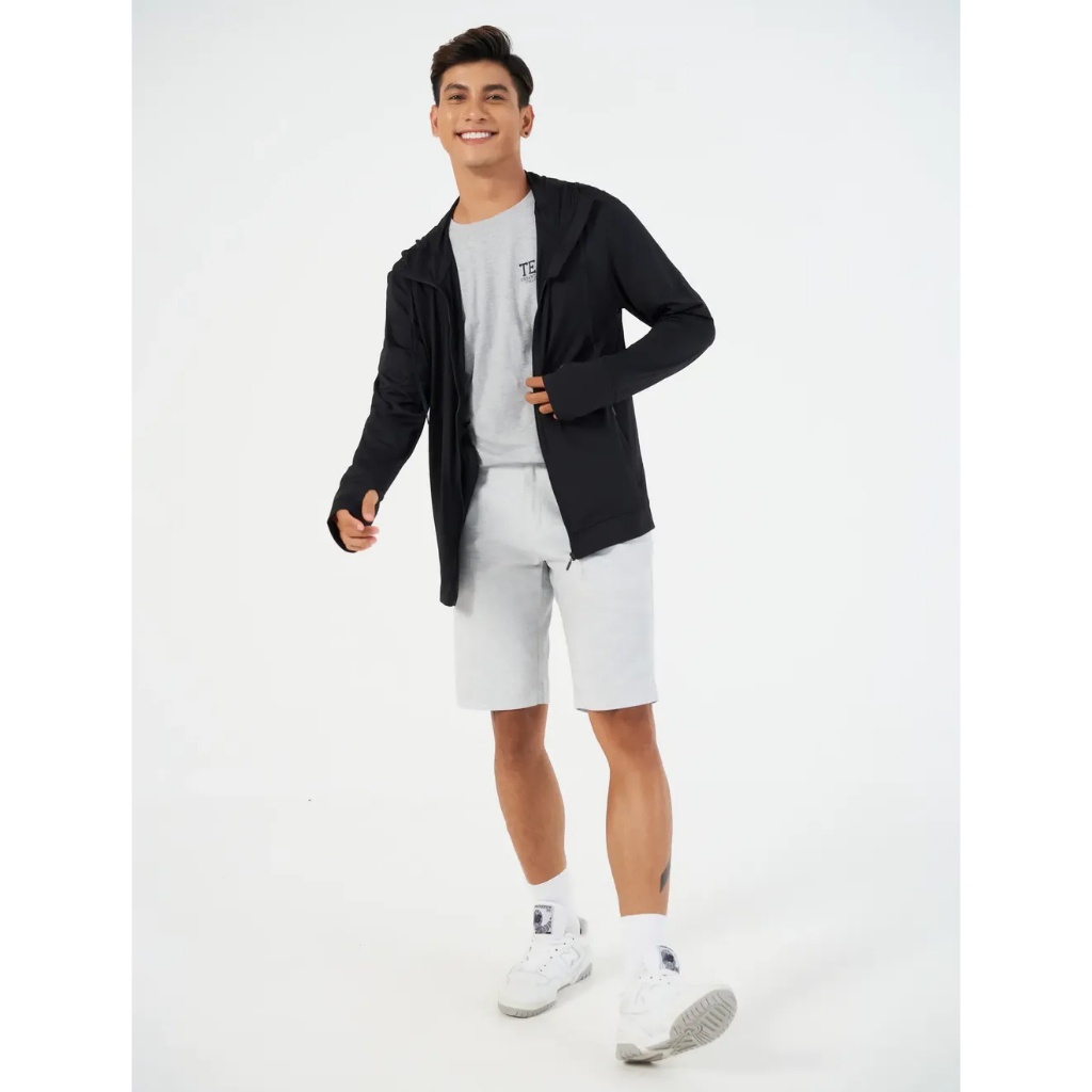 Áo khoác chống nắng nam CANIFA chất liệu lacoste polyester thoáng mát, có mũ, tay xẻ xỏ ngón, túi khoá 2 bên 8OT22S002