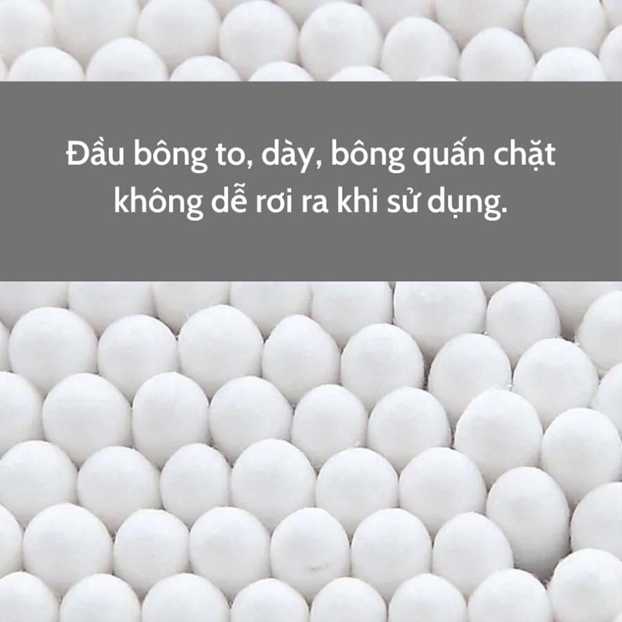100 Que Bông Lấy Ráy Tai Thân Gỗ Tre, Bông Kháng Khuẩn .ĐTCA