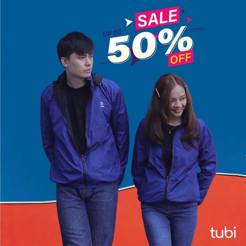 Áo khoác Tubi 2 Mặt Màu Xanh Đậm Nón Rời