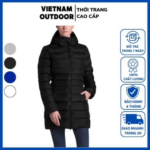 Áo khoác măng tô nữ The North Face dáng dài - Áo phao trần bông nữ có thể gấp gọn thành túi nhỏ gọn