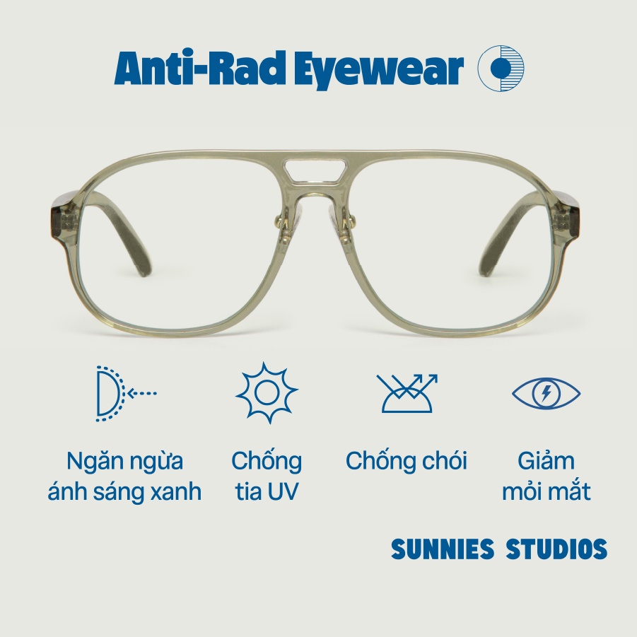Kính Sunnies Studios Chống Ánh Sáng Xanh Baz Slate