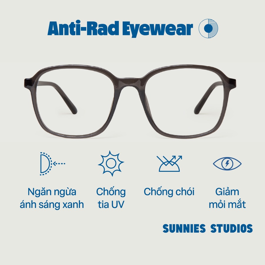 Kính Chống Ánh Sáng Xanh Sunnies Studios Lazlo in Dark Smoke