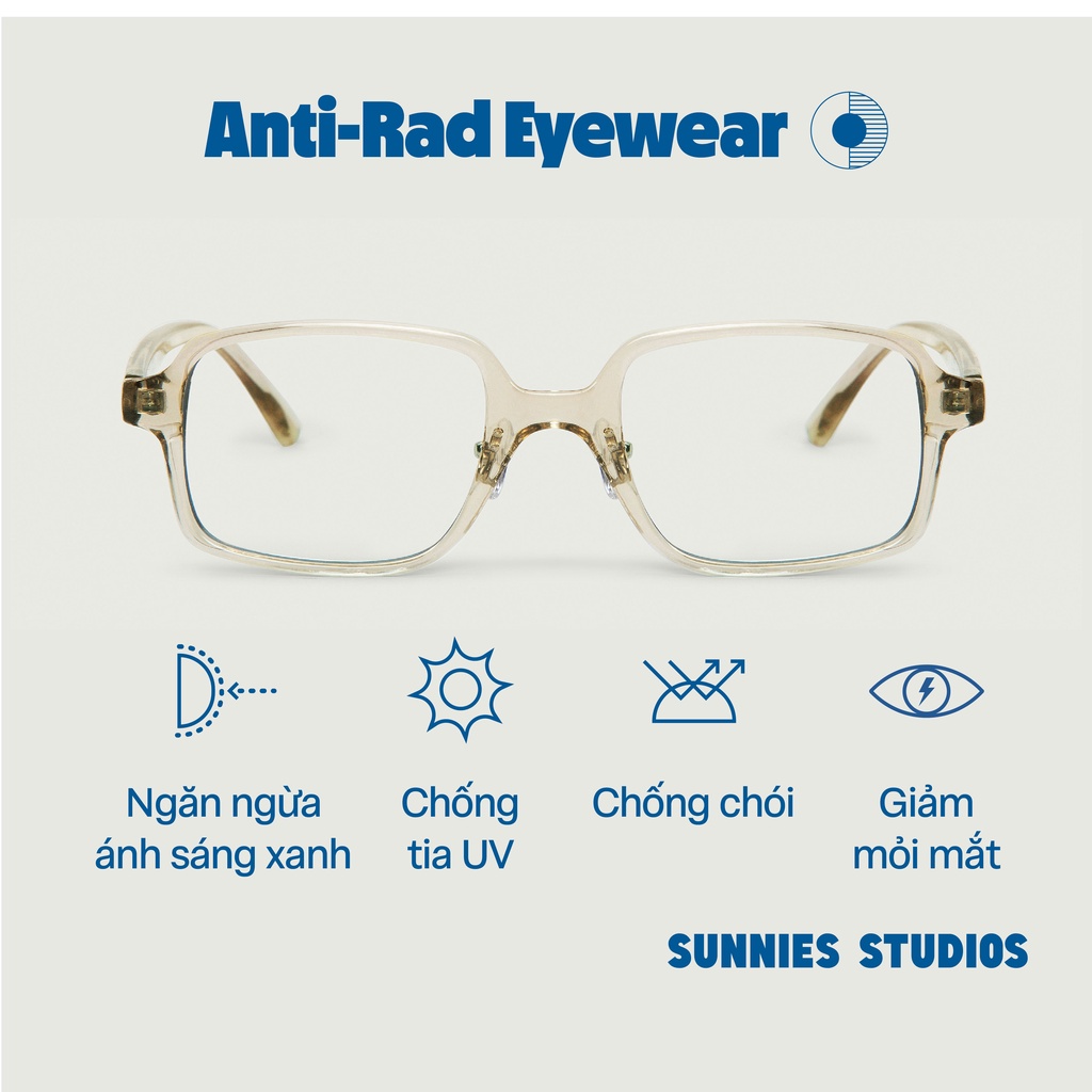Kính Sunnies Studios Chống Ánh Sáng Xanh Gọng Vuông Idris Jellyfish
