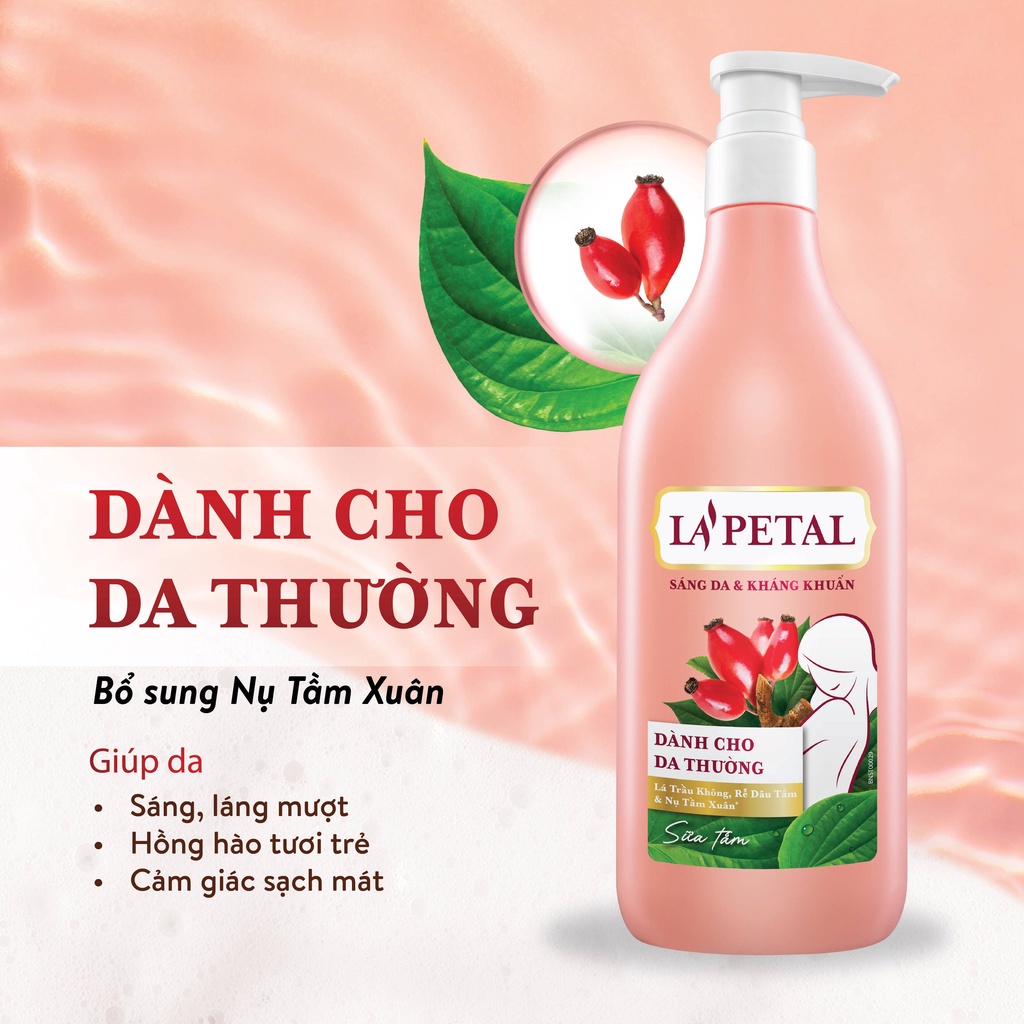 La’Petal Sữa Tắm Sáng Da & Kháng Khuẩn Dành Cho Da Thường Chai 500ml
