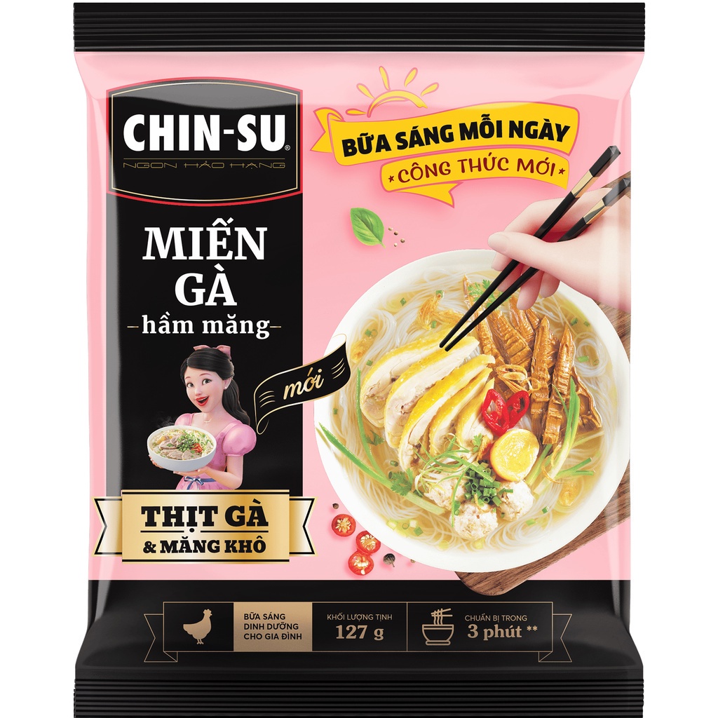 CHIN-SU Miến Gà Hầm Măng  Dạng Gói 127g