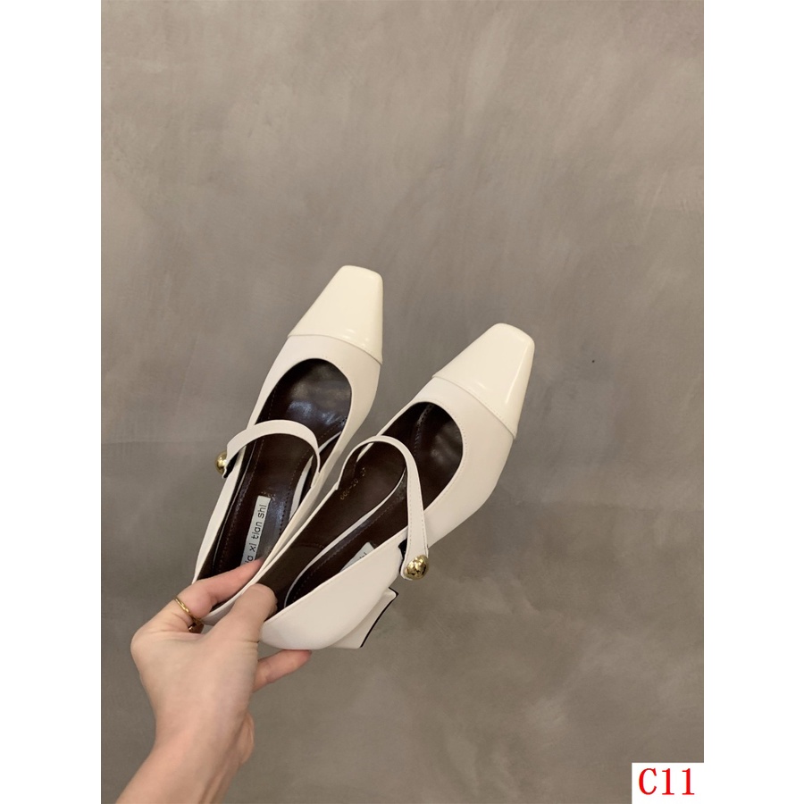 Giày Cao Gót Mũi Nhọn Phong Cách Thời Trang Pháp Cổ Điển Hàng Mới 2023 Dành Cho Bạn Nữ mary jane