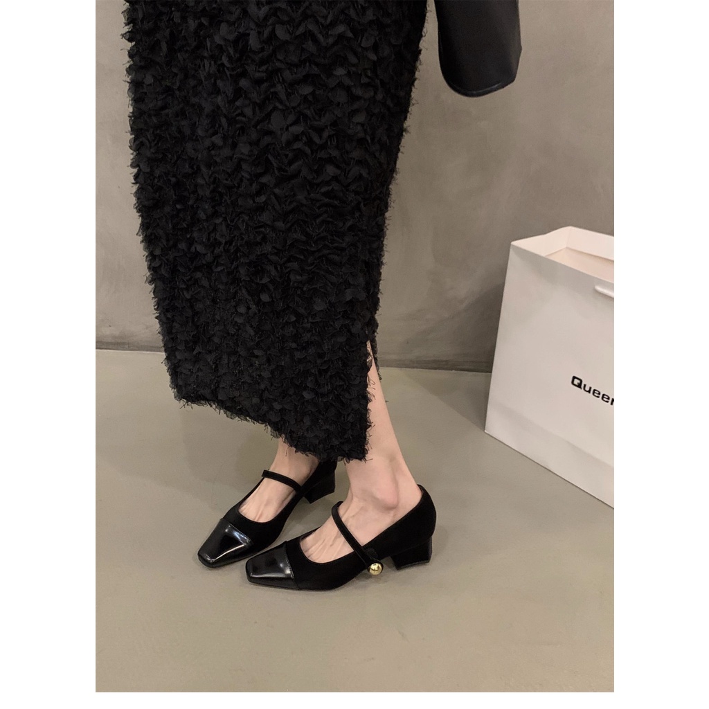 Giày Cao Gót Mũi Nhọn Phong Cách Thời Trang Pháp Cổ Điển Hàng Mới 2023 Dành Cho Bạn Nữ mary jane