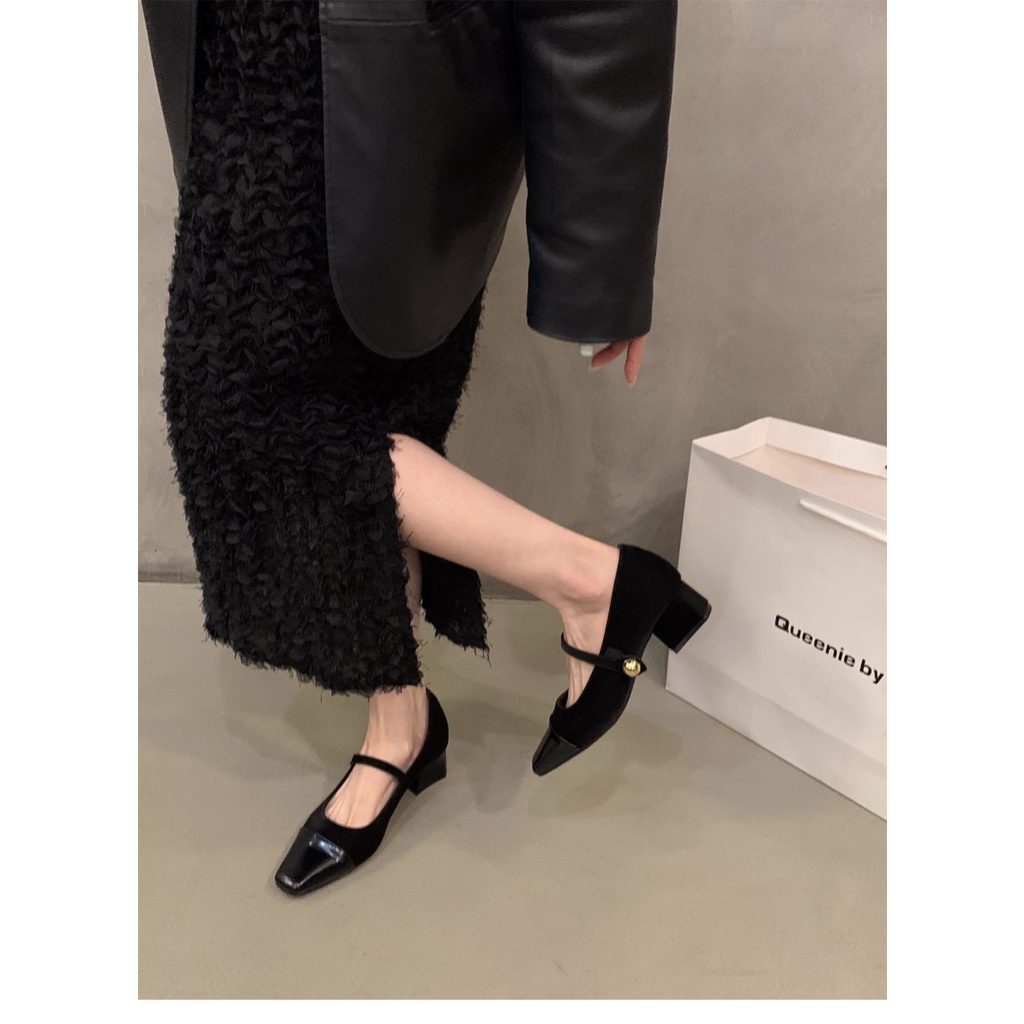 Giày Cao Gót Mũi Nhọn Phong Cách Thời Trang Pháp Cổ Điển Hàng Mới 2023 Dành Cho Bạn Nữ mary jane