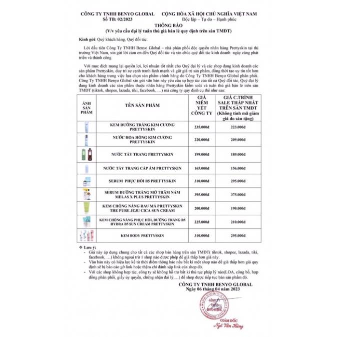 Serum  B5 Prettyskin tinh chất dưỡng trắng da căng bóng 50ml