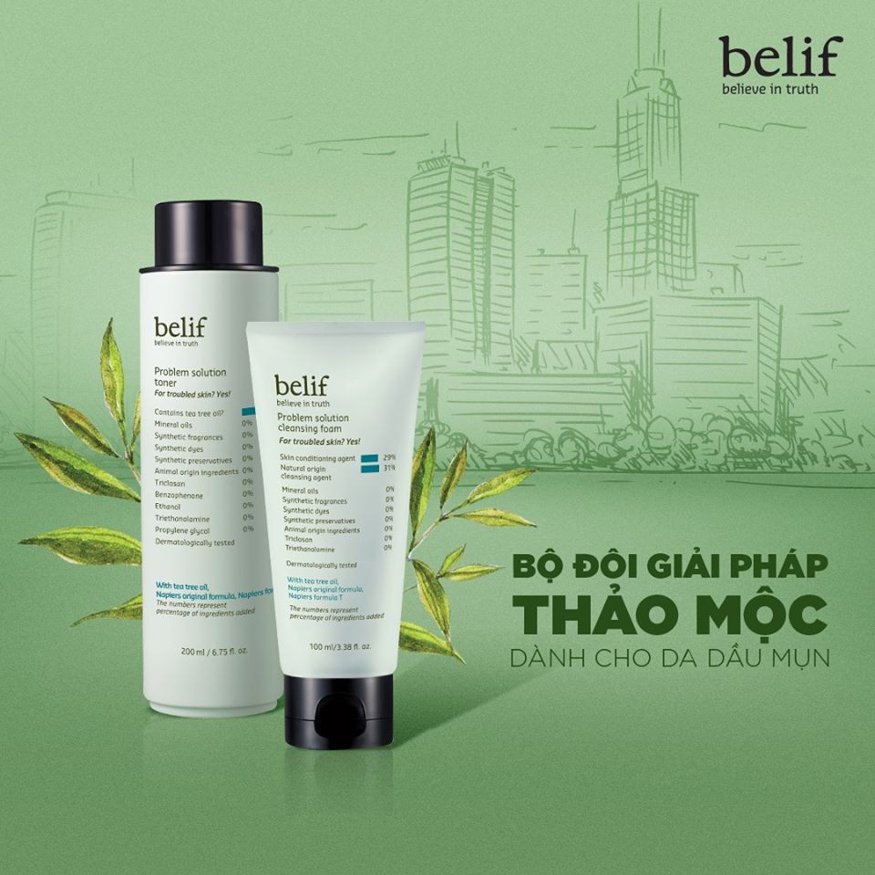 [Mã COSLUX09 giảm 120K đơn 1500K] Sữa rửa mặt ngăn ngừa mụn Belif Problem Solution Cleansing Foam 100 ml