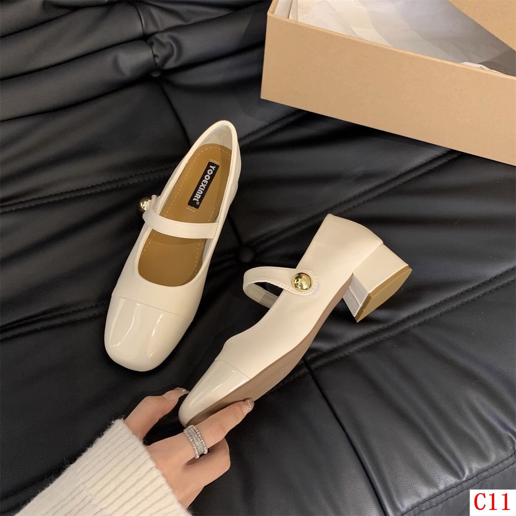 Unky Giày Cao Gót Bằng Da Thời Trang Mùa Thu 2023 Phong Cách Pháp Cho Nữ
