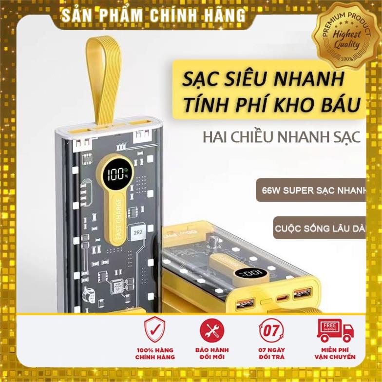 Pin dự phòng pin 20000mAh trong suốt dung lượng lớn sạc nhanh 22,5W cho nhiều thiết bị điện thoại CHÍNH HÃNG DL TECH