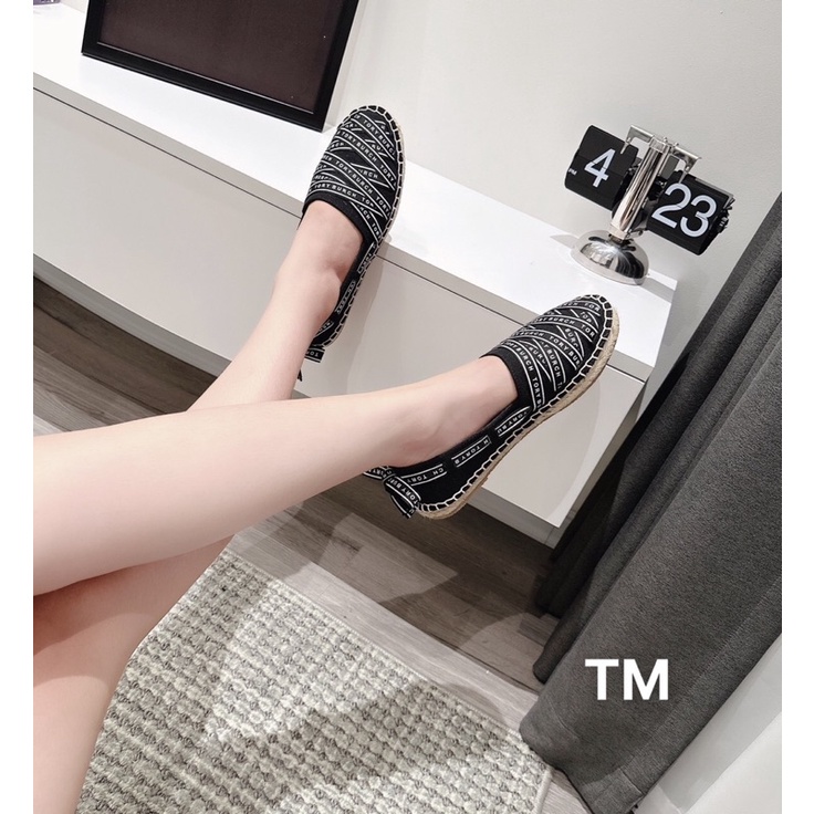 Giày viền cói nơ sau gót