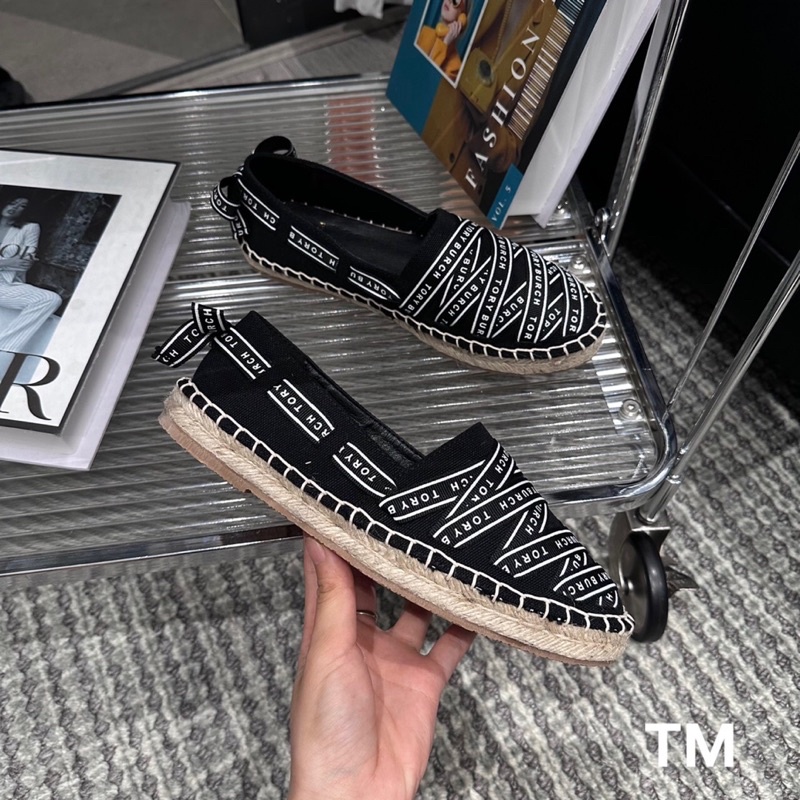 Giày viền cói nơ sau gót