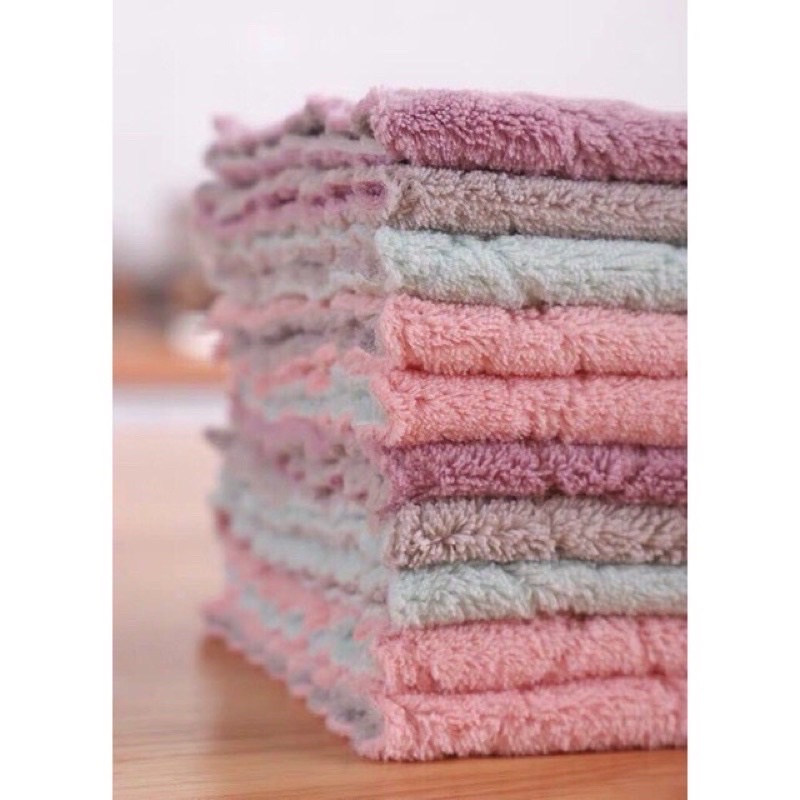 Set 10 Khăn lau 2 mặt đa năng mềm mịn xịn xò Giadunggiare7979