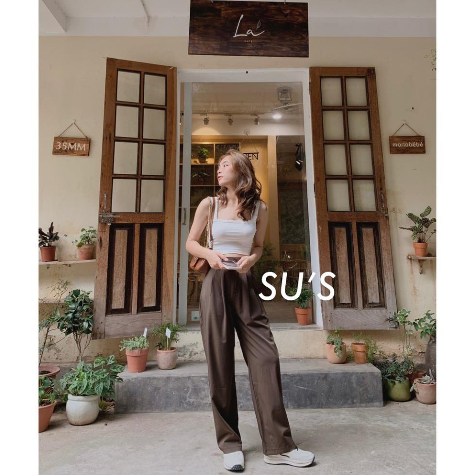 Áo 2 dây bản to có mút ngực 2 dây croptop Ao2daybantocodem6045/P1K12