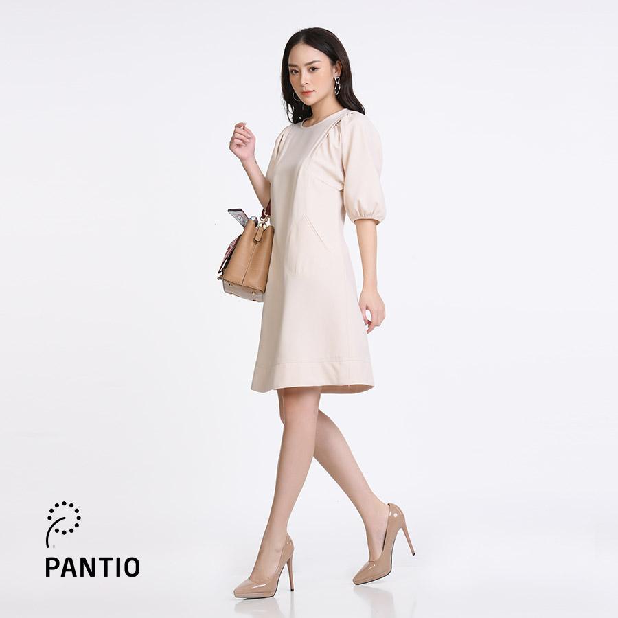 FDC52515 - Đầm công sở vải thô lụa dáng A - PANTIO