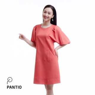 FDC52515 - Đầm công sở vải thô lụa dáng A - PANTIO