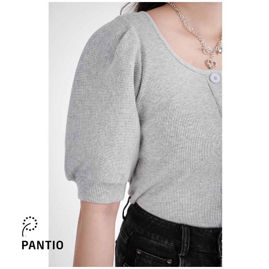 FAT7219 - Áo thun dệt kim cổ tròn dáng tay phồng - PANTIO