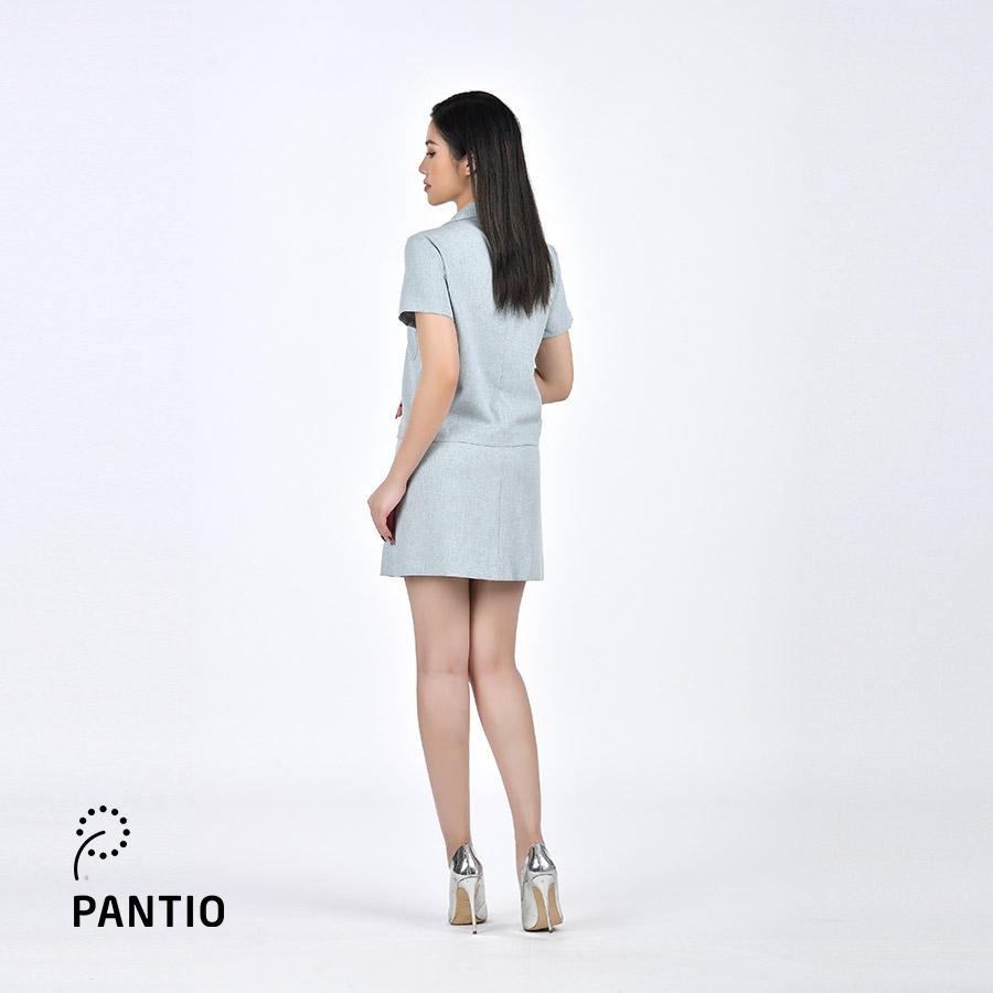 BAK32414 - Áo sơ mi kiểu ngắn tay cổ vest - PANTIO