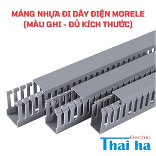 Máng Nhựa Đi Dây Điện MORELE - Màu Ghi (Thanh 1m). Đủ các kích thước