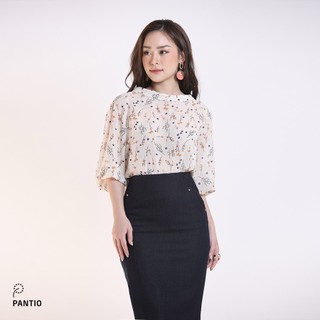 Áo sơ mi kiểu chất liệu lụa cát họa tiết hoa nhí  FAS32115 - PANTIO
