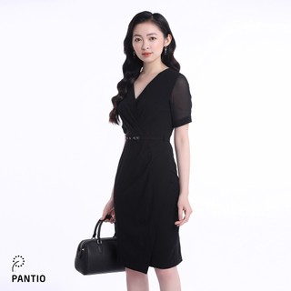 Đầm công sở cổ v kiểu dáng đặc biệt fdc12713 - pantio