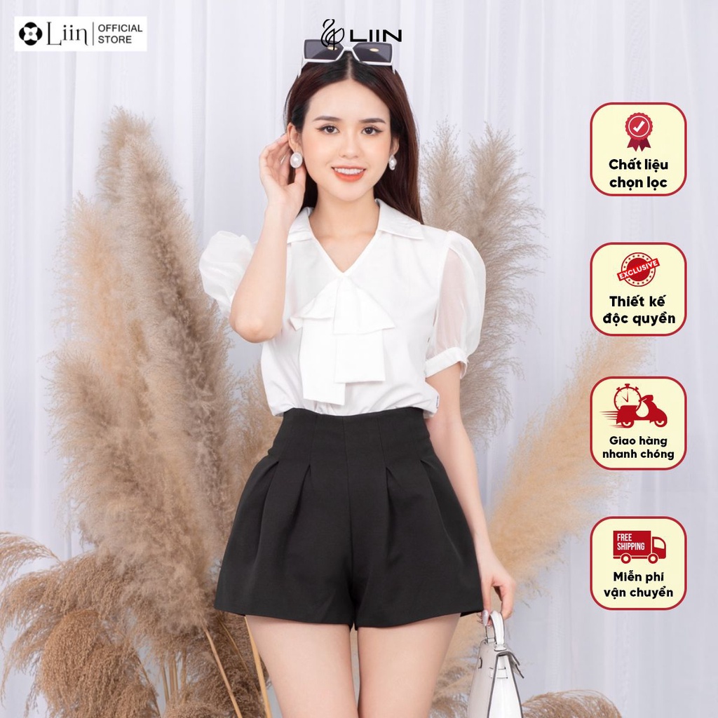 Quần đùi nữ Linbi nhiều màu, kiểu dáng xếp ly cực xinh Liin clothing Q3459