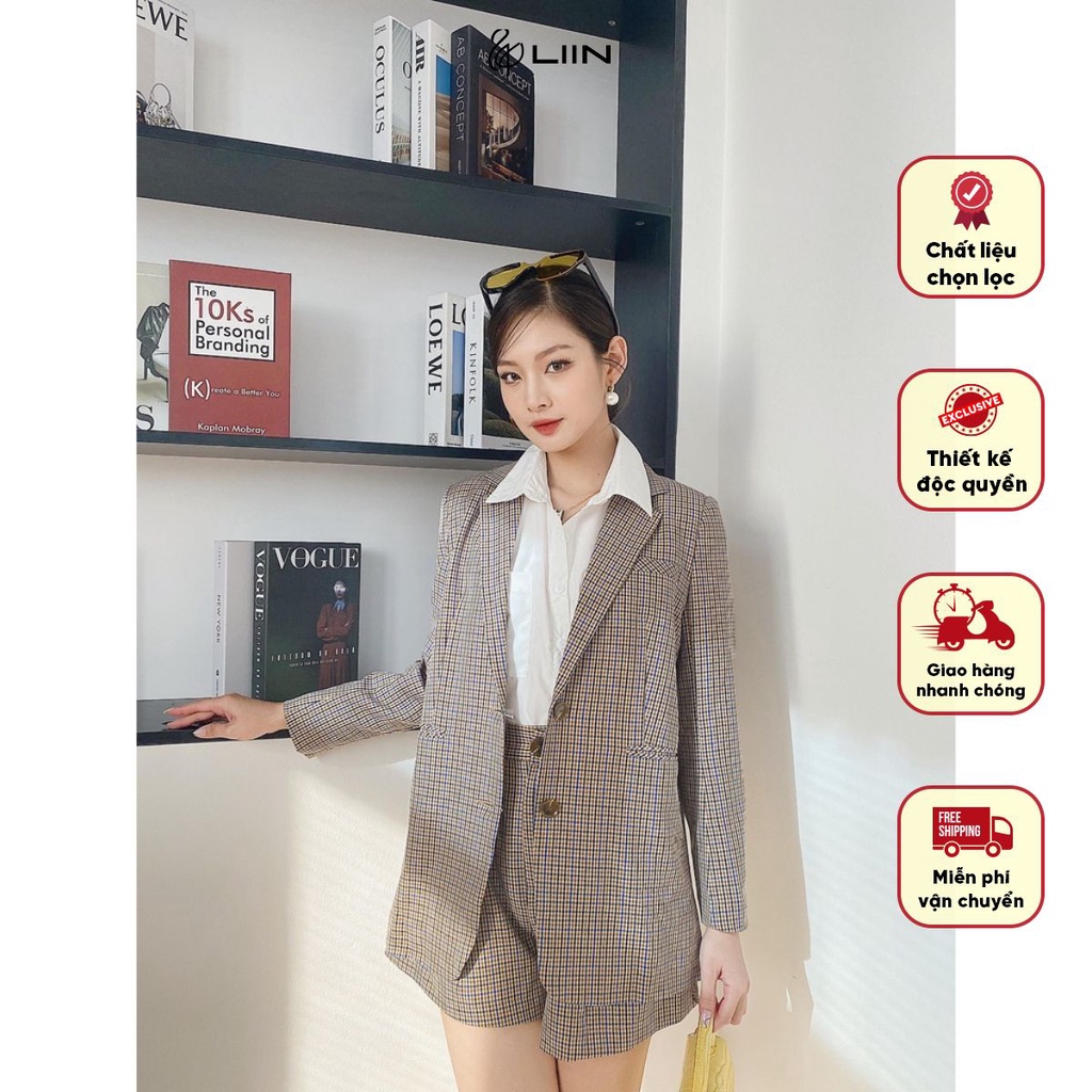 QS0041 - Quần Short Kẻ Nâu Liin clothing