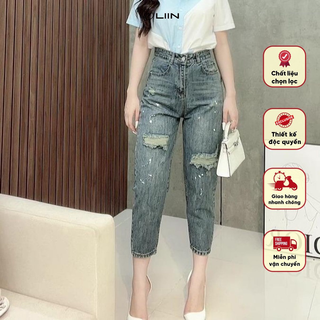 QJ0017-0223 - Quần Jean Baggy Vảy Sơn Liin Clothing