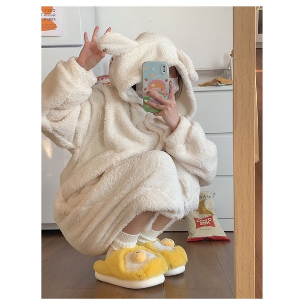 HÀNG LOẠI 1 Dép bông, dép đi trong nhà hình trứng vàng siêu dễ thương