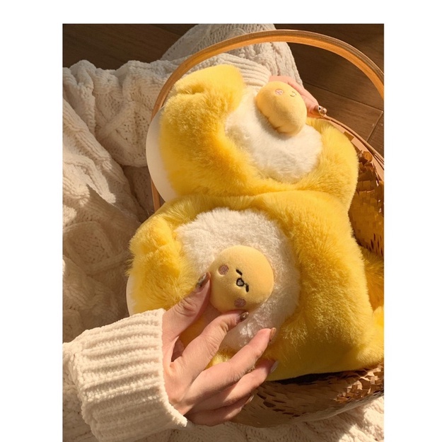 HÀNG LOẠI 1 Dép bông, dép đi trong nhà hình trứng vàng siêu dễ thương