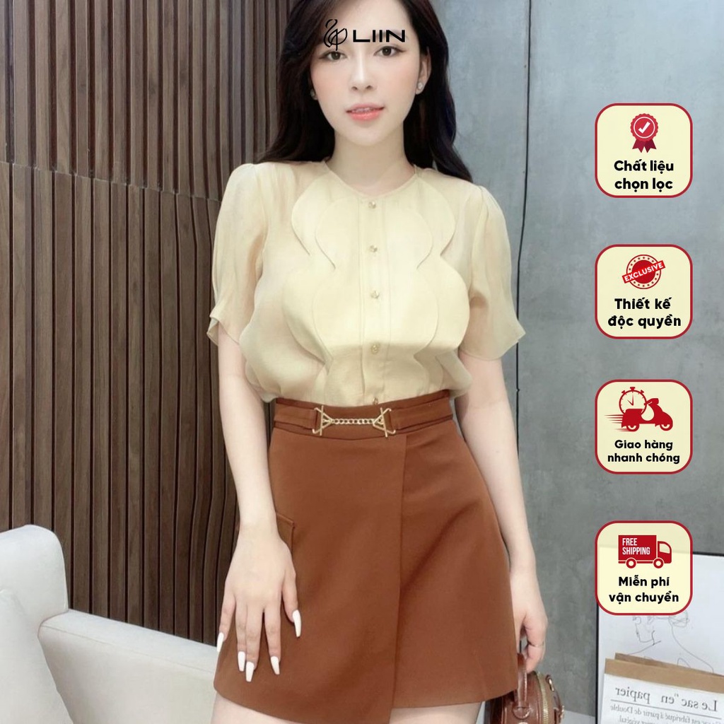 J4376 - Chân Váy Nâu Charm Xích Liin clothing