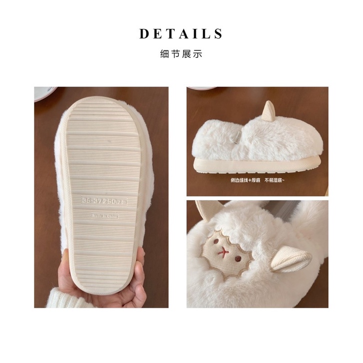 HÀNG LOẠI 1 Dép bông, dép đi trong nhà siêu dày hình cừu dễ thương