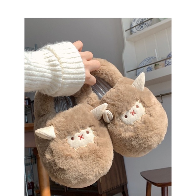 HÀNG LOẠI 1 Dép bông, dép đi trong nhà siêu dày hình cừu dễ thương