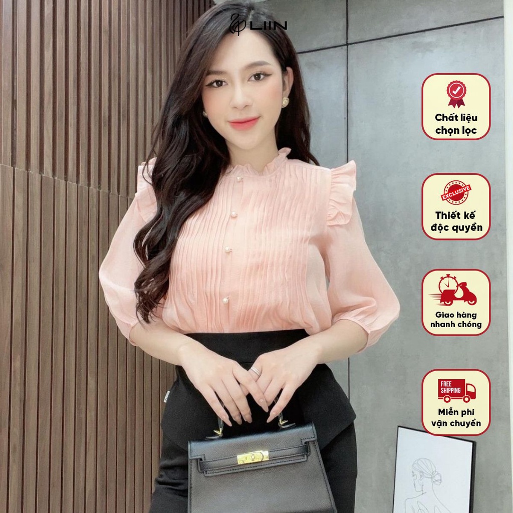 Áo hồng bèo vai Liin Clothing - AKL201SPI-S23