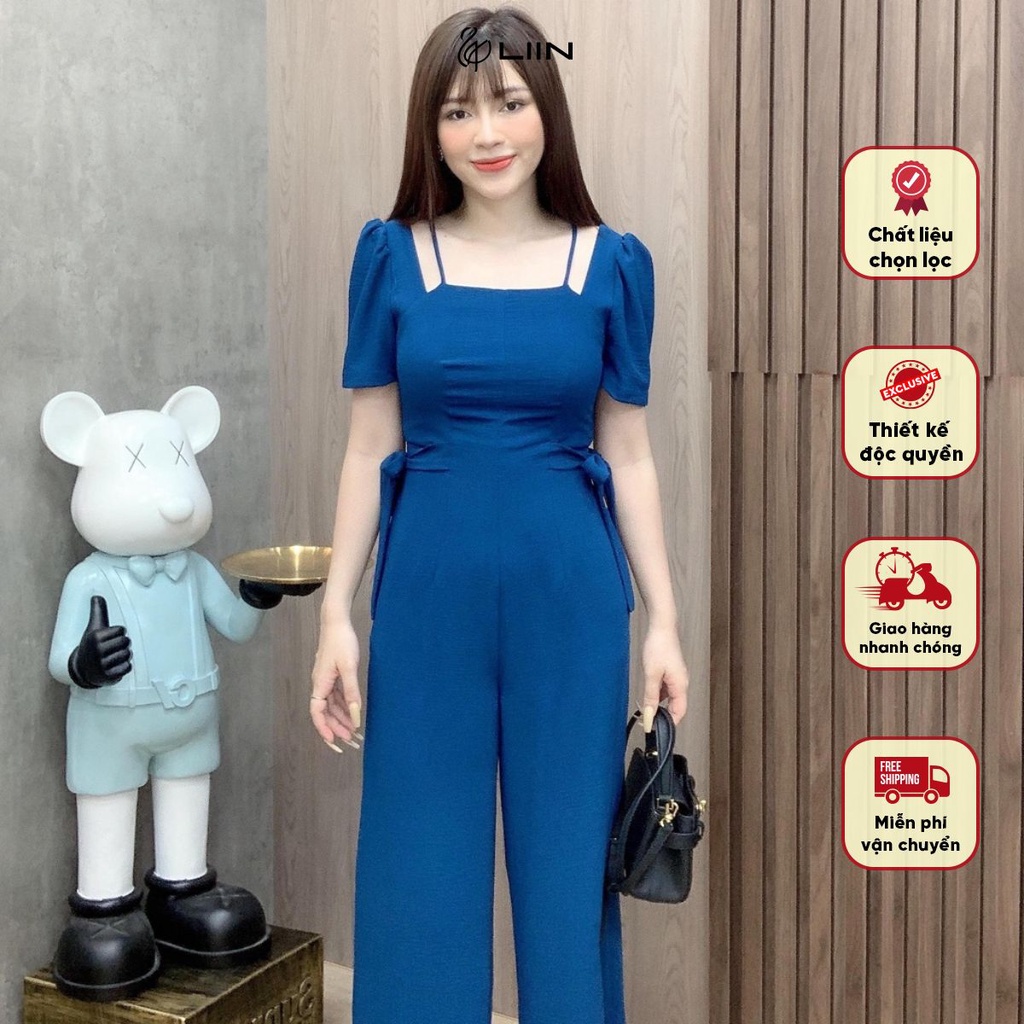 JS0099 - Jumpsuit Đũi Nhăn Xanh Liin Clothing